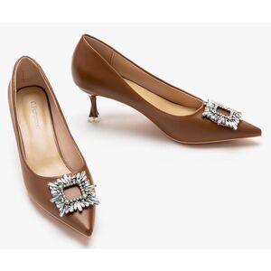 C.Paravano Women's Pumps I Pointed Toe Kitten Heel I Closed Toe Dress Pump -9.5